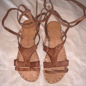 Free People leather lace up gladiator sandals